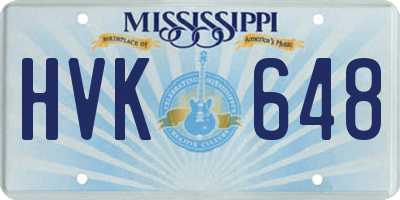 MS license plate HVK648