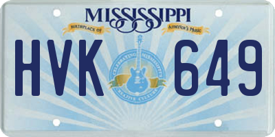 MS license plate HVK649
