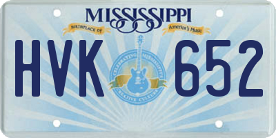 MS license plate HVK652