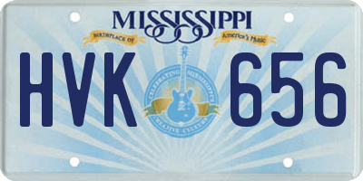 MS license plate HVK656