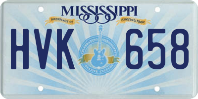 MS license plate HVK658