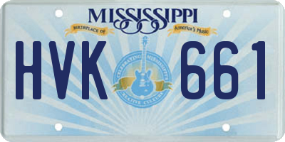 MS license plate HVK661