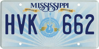 MS license plate HVK662