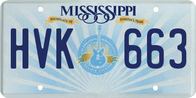 MS license plate HVK663