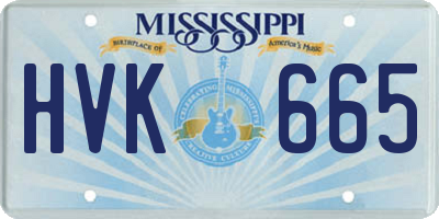 MS license plate HVK665