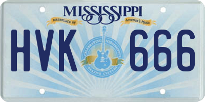 MS license plate HVK666