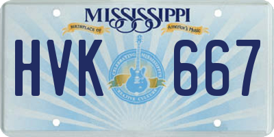 MS license plate HVK667