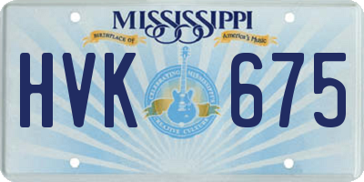 MS license plate HVK675