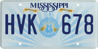 MS license plate HVK678