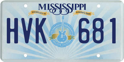 MS license plate HVK681