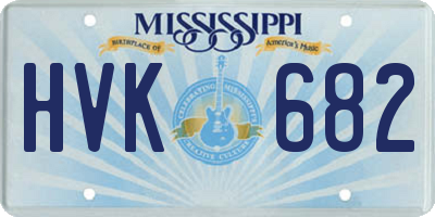 MS license plate HVK682