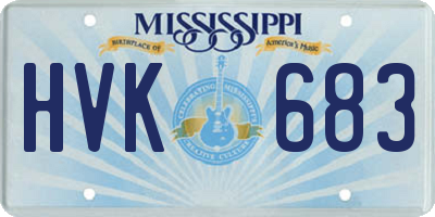 MS license plate HVK683