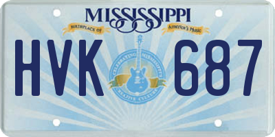 MS license plate HVK687