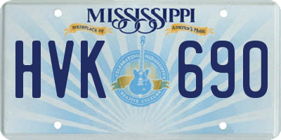 MS license plate HVK690
