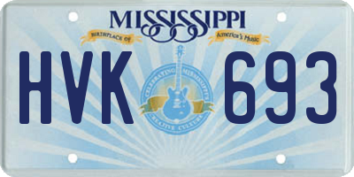 MS license plate HVK693