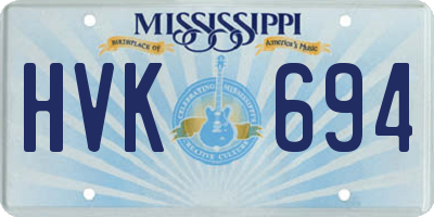 MS license plate HVK694