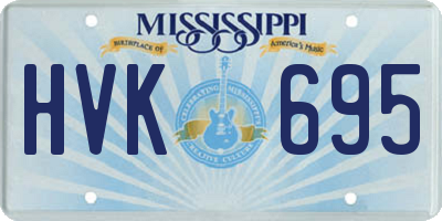 MS license plate HVK695
