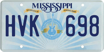 MS license plate HVK698
