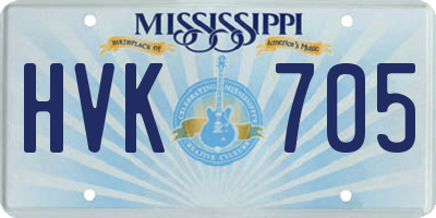MS license plate HVK705