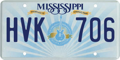 MS license plate HVK706
