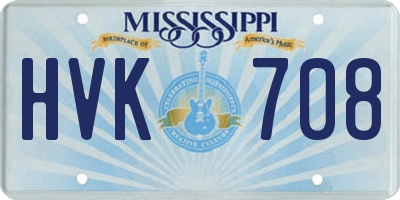 MS license plate HVK708