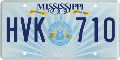 MS license plate HVK710