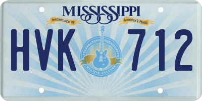 MS license plate HVK712