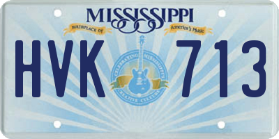 MS license plate HVK713