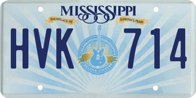 MS license plate HVK714