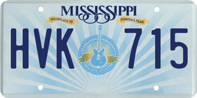 MS license plate HVK715