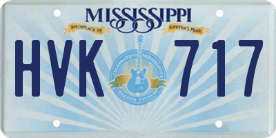MS license plate HVK717