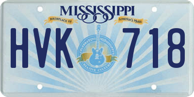 MS license plate HVK718