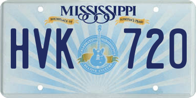 MS license plate HVK720