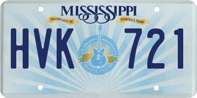 MS license plate HVK721