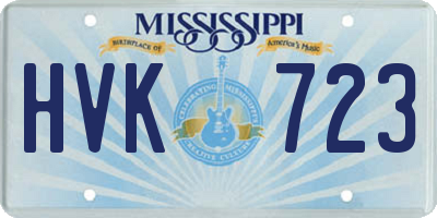 MS license plate HVK723