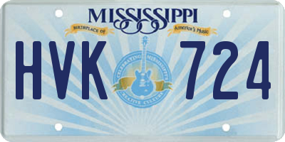 MS license plate HVK724