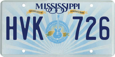 MS license plate HVK726