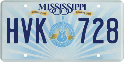 MS license plate HVK728