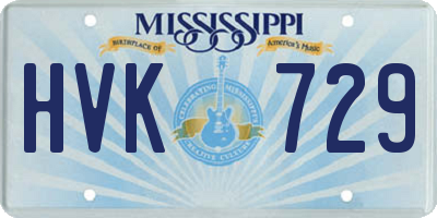 MS license plate HVK729