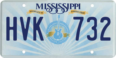 MS license plate HVK732