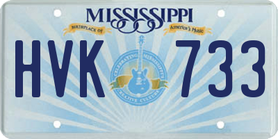 MS license plate HVK733