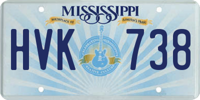 MS license plate HVK738
