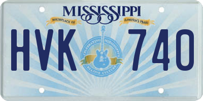 MS license plate HVK740