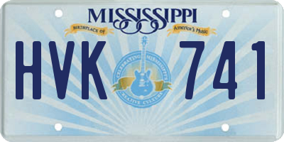 MS license plate HVK741