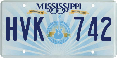 MS license plate HVK742