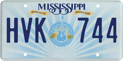 MS license plate HVK744