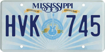 MS license plate HVK745