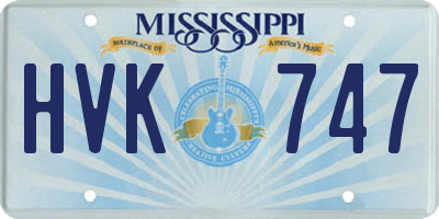 MS license plate HVK747