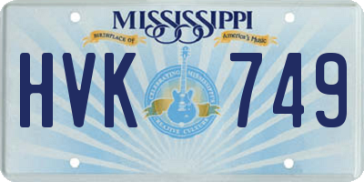 MS license plate HVK749