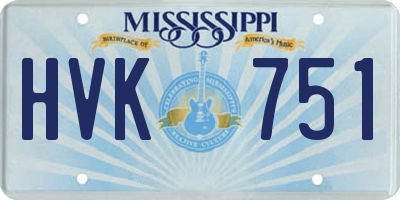 MS license plate HVK751